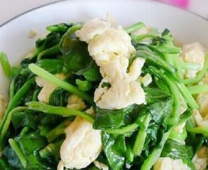 蛤仁菠菜炒雞蛋