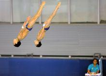 張雁全和搭檔在比賽中