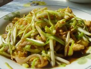 肉絲炒蒜黃 肉絲炒蒜黃