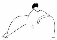 莫迪里阿尼為她作的素描畫像