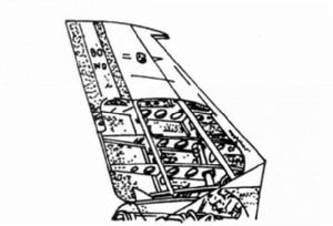 圖4.單塊式過渡到集中短梁形式的微動平尾