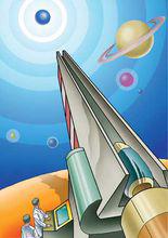用電磁炮發射宇宙飛船的構想圖