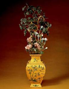 雙耳活環金瓶松樹花卉景