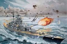 俾斯麥號戰列艦海戰油畫