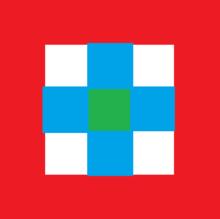 企鵝aa2吧聯合國旗幟（材料為羊毛方塊）