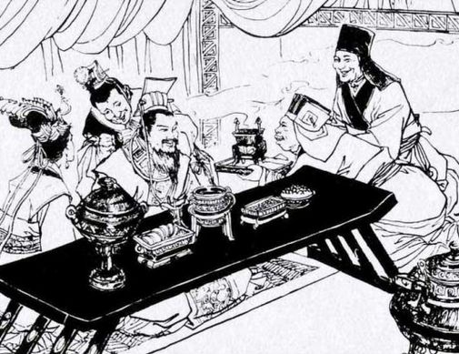 易牙給齊桓公獻肉食 易牙給齊桓公獻肉食