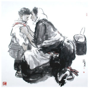   《高原之晨》(180×180cm)  2006年廣東美術大展優秀獎作品