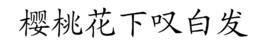 櫻桃花下嘆白髮 櫻桃花下嘆白髮