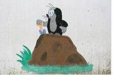 德國一所國小的壁畫上的鼴鼠