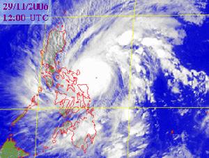 颱風榴槤的衛星圖