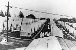 麻薩諸塞州的 Emery Hill，放屍體的帳篷，1919年5月29日