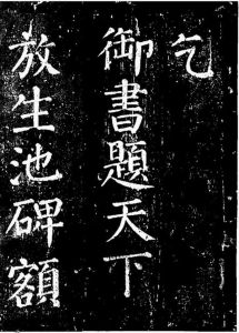 乞御書天下放生池碑額表