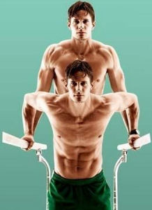 雙槓臂屈伸示意圖