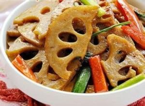 大蒜炒鹵藕 大蒜炒鹵藕