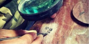 龍文齋石雕茶盤