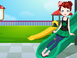 滑梯可愛女孩 滑梯可愛女孩