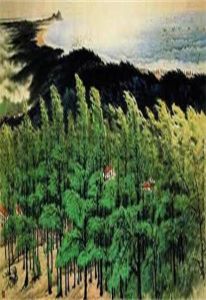 關山月綠色長城圖 關山月綠色長城圖