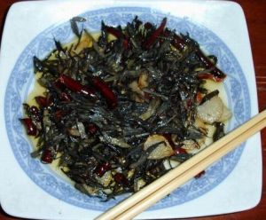 火腿炒乾巴菌 火腿炒乾巴菌