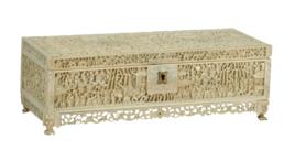 仿古牙雕首飾盒 仿古牙雕首飾盒