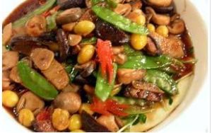 雙菇銀杏扒豆苗 雙菇銀杏扒豆苗