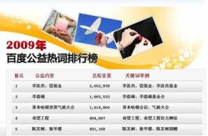 百度2009公益熱詞榜 百度2009公益熱詞榜