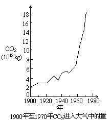 二氧化碳含量逐年增加，尤其自60年代後