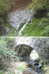 紅岩谷里的迎客瀑風光