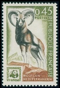 1969年10月18日首次以“WWF”標誌出現在法國郵票上