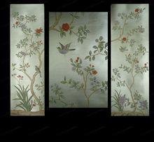 銀箔壁畫 手繪荷花