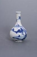 清康熙景德鎮窯青花山水人物紋膽瓶 清康熙景德鎮窯青花山水人物紋膽瓶