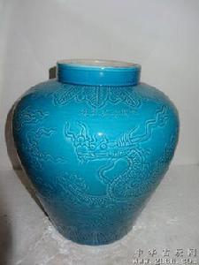 孔雀藍釉小瓷罐 孔雀藍釉小瓷罐