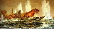 沉沒中的俾斯麥號戰列艦