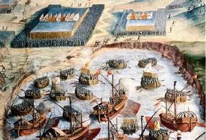 登入亞速爾群島的西班牙艦隊