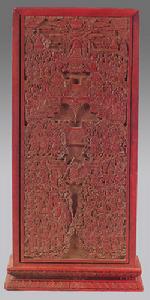 清乾隆雕漆佛說賢首經經盒圖