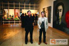 賴聖予右和楊曉鋼左在中國美術館參加展覽
