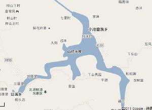 谷歌地圖上的畲山湖分布位置