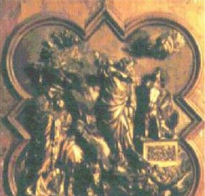 雅各與以掃銅門浮雕 雅各與以掃銅門浮雕