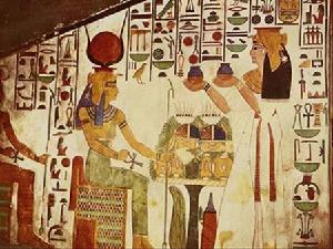 坐著的那位是愛神-哈托爾 Hathor