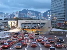 香港海底隧道紅磡入口，經常塞車