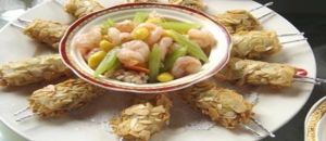 杏仁鵝肝釀蝦球 杏仁鵝肝釀蝦球