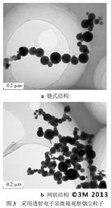 圖4在電子顯微鏡下觀察到的焊煙結構和粒徑