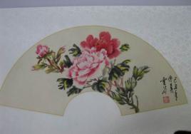 牡丹圖扇面