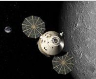 獵戶座飛船飛近月球的構想圖