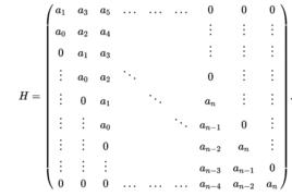 赫爾維茨矩陣 赫爾維茨矩陣