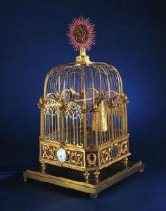18世紀銅鍍金轉花自鳴過枝雀籠鍾 18世紀銅鍍金轉花自鳴過枝雀籠鍾