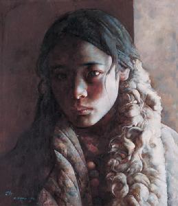 《暴風雪颳了一夜》油畫