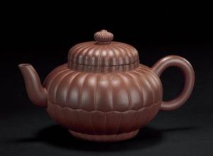 清紫砂合菊壺 清紫砂合菊壺