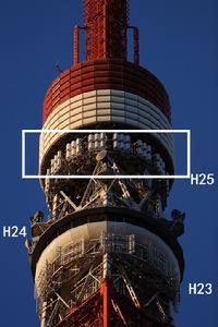 設定於東京鐵塔H25層的天線（白框處）