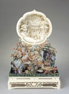 清牙雕海市蜃樓景屏 清牙雕海市蜃樓景屏