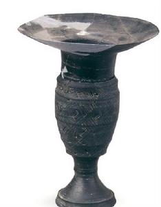 薄胎黑陶高柄杯 薄胎黑陶高柄杯